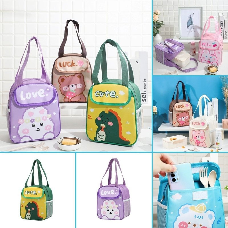 Oxfor Fabric Cartoon Printed Ins Lunch Bag ( 543-1 )