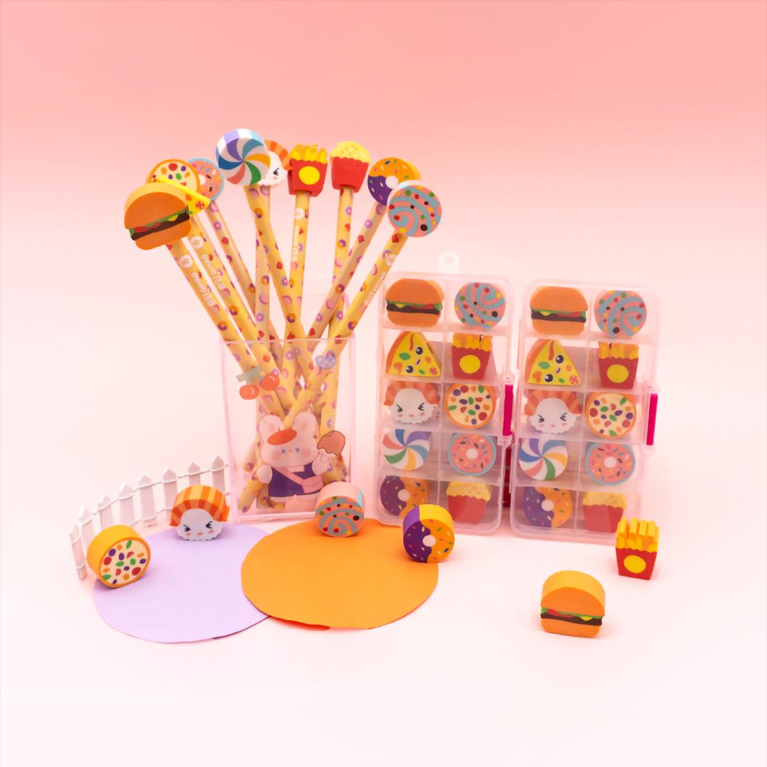 Cute 3D Fast Food Pencil Topper Eraser