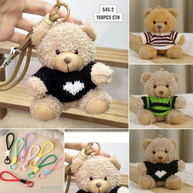 Cute Bear Design Plush Toy Keychain With Lanyard ( 545-2 )