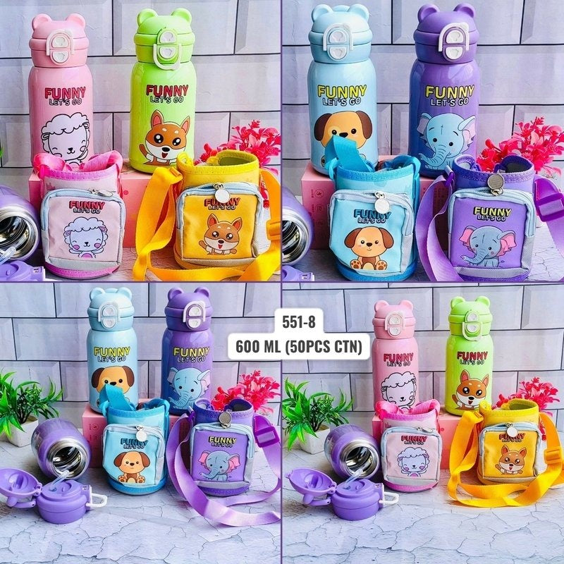 Tainless Steel Insulated Cartoon Printed Kids Sipper Bottle ( 600ML )( 551-8 )
