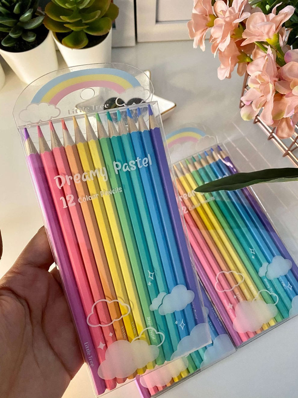 Rainbow Pastel Pencil Colors ( Pack of 12 )