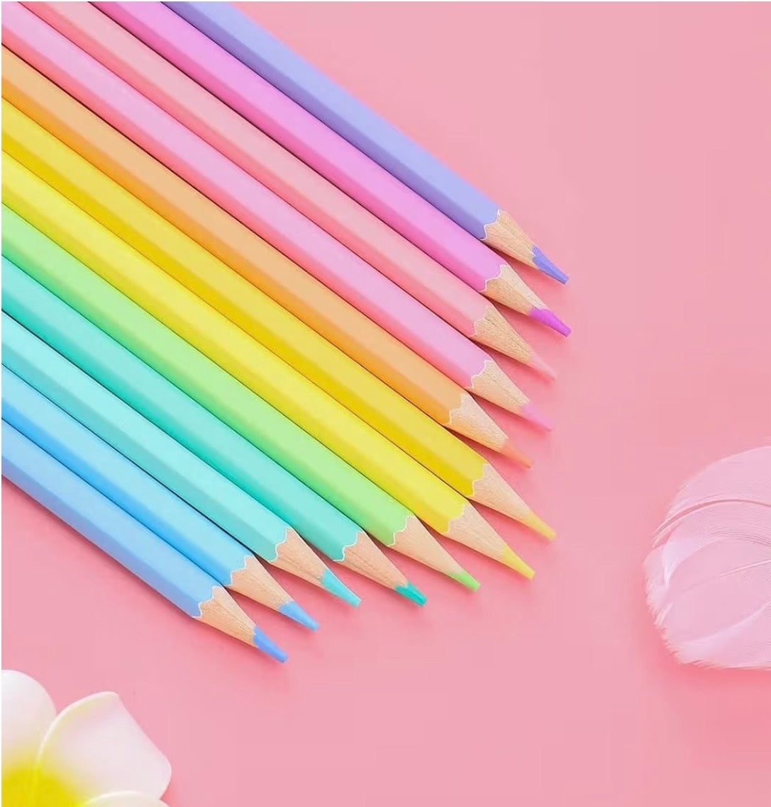 Rainbow Pastel Pencil Colors ( Pack of 12 )