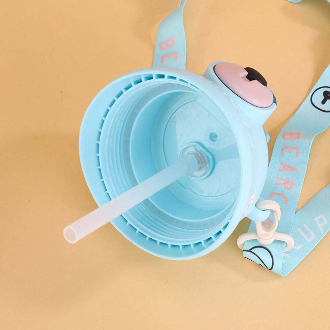 Stainless Steel Kawaii Bear Sipper for Kids with Adjustable Strap | Double Wall Insulation | Portable & Leakproof | 700 ML