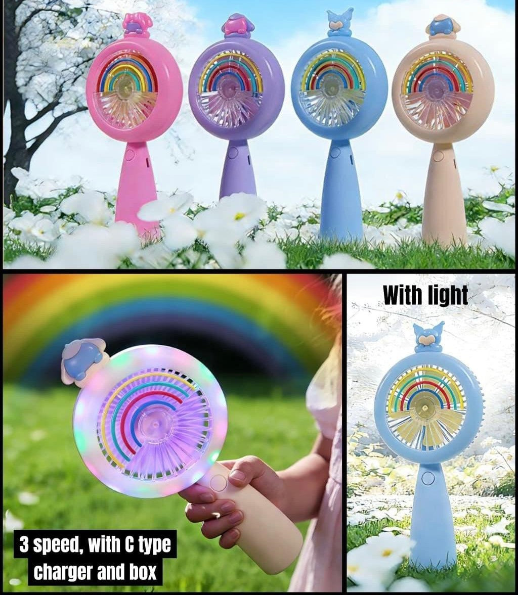 Cute Rainbow Handheld Fan