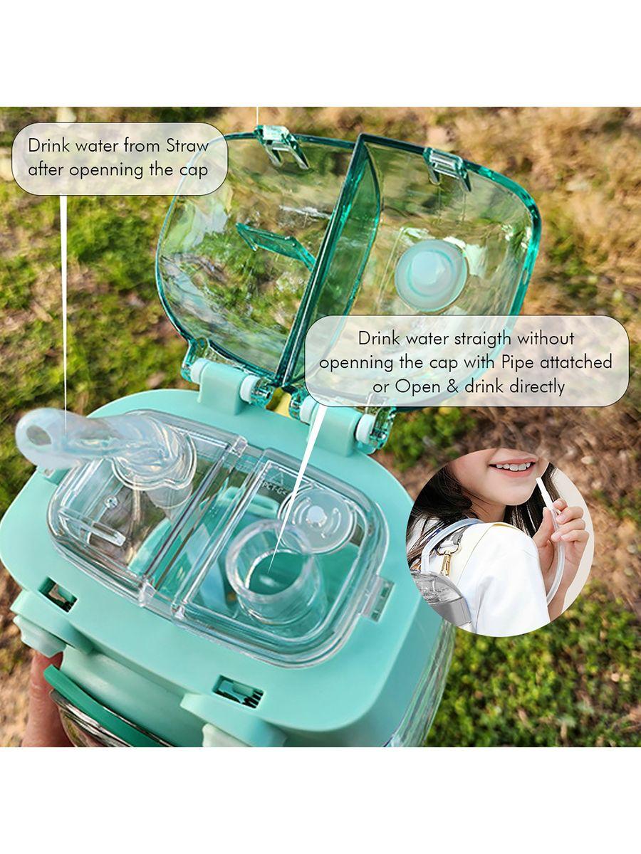 Backpack Style Two Way Lid Sipping Water Bottle 1000 ml