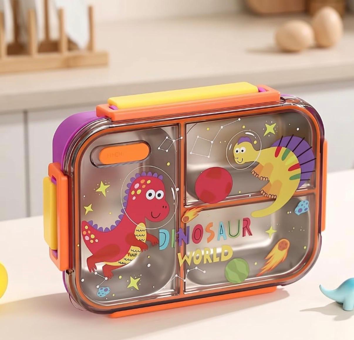 Kids Bento Lunch Box with 3 Compartments, Stainless Steel 700ml