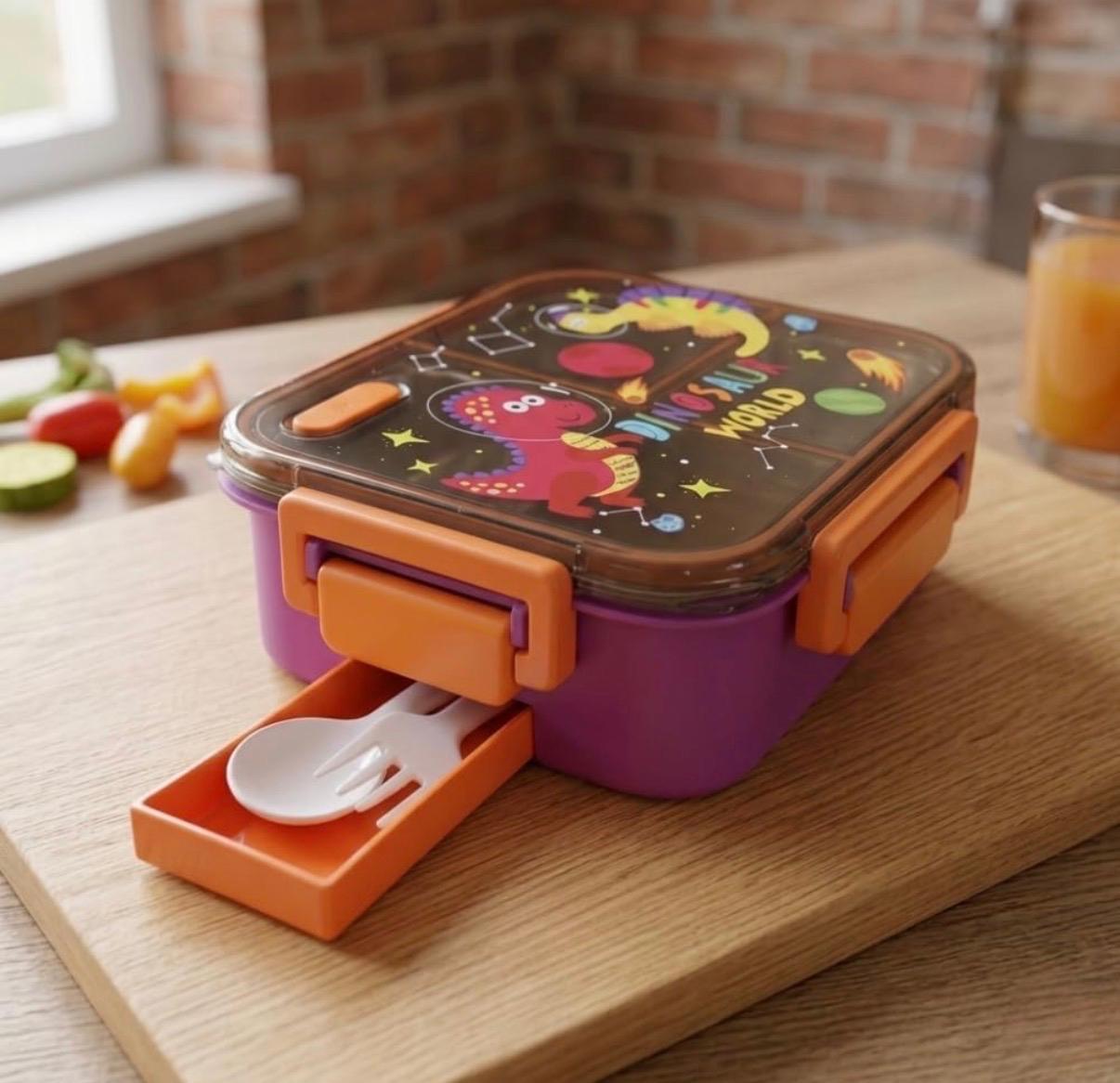 Kids Bento Lunch Box with 3 Compartments, Stainless Steel 700ml
