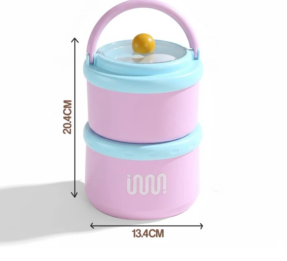 Portable 2 Layer Stainless Steel Lunch Box