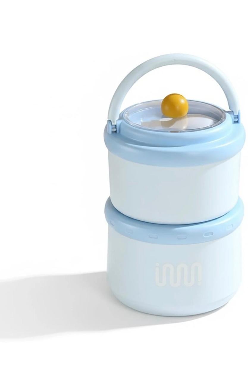 Portable 2 Layer Stainless Steel Lunch Box