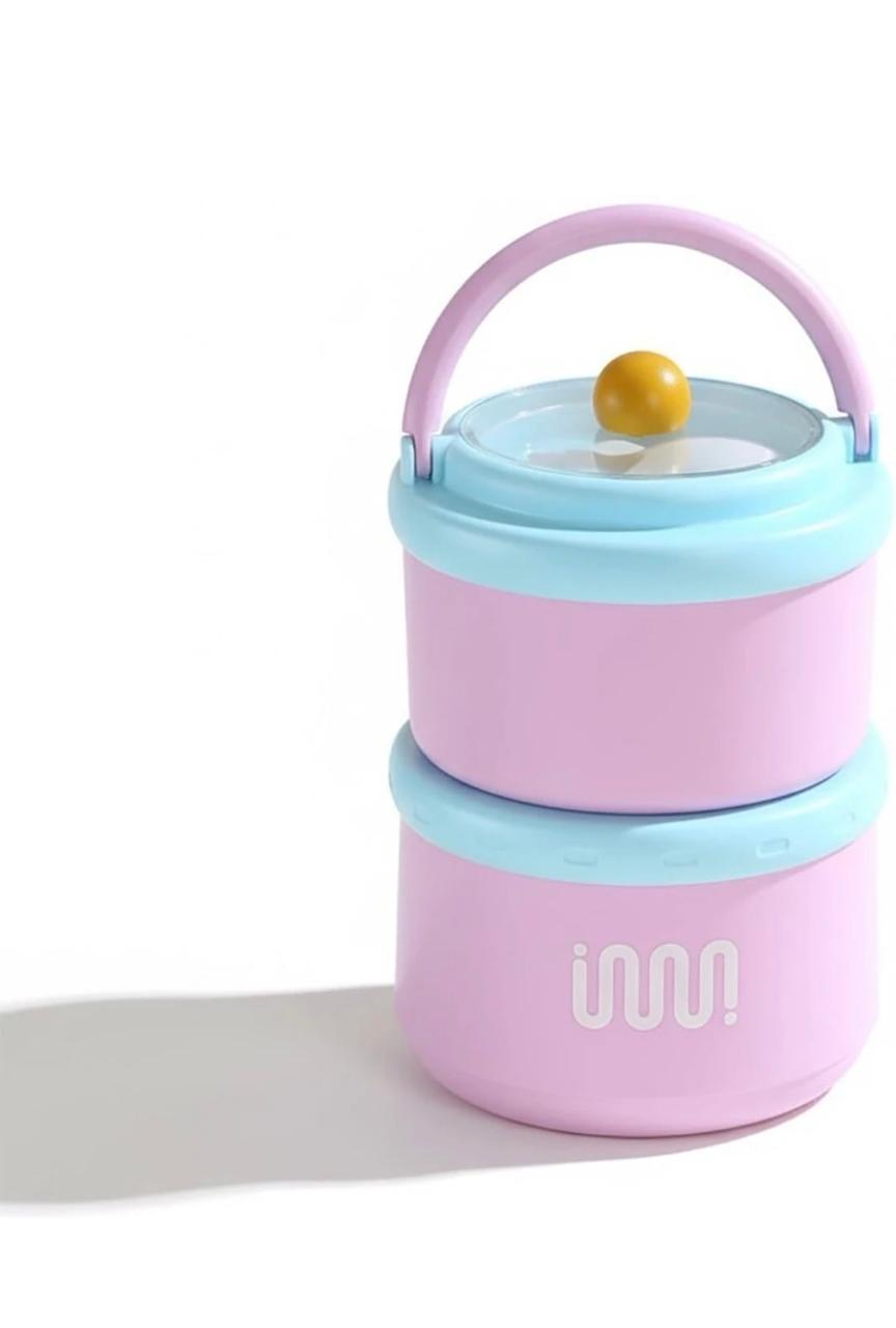 Portable 2 Layer Stainless Steel Lunch Box