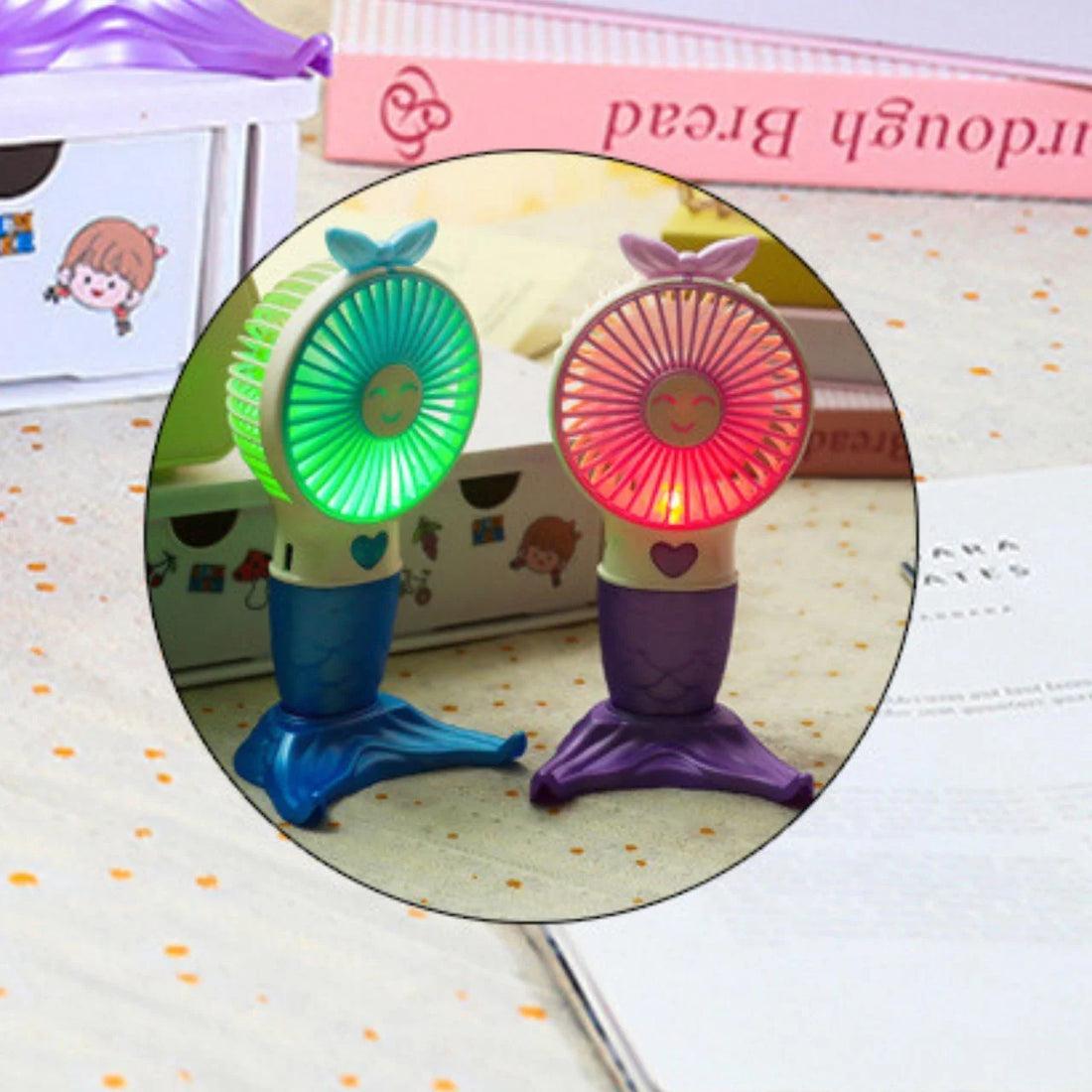 Mermaid Shape Hand Fan with USB Cable