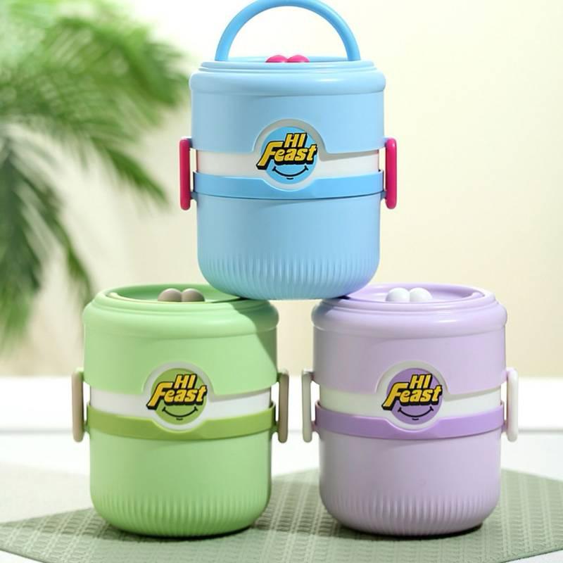 2 Layer Stainless Steel Leakproof Lunch Box With Handle