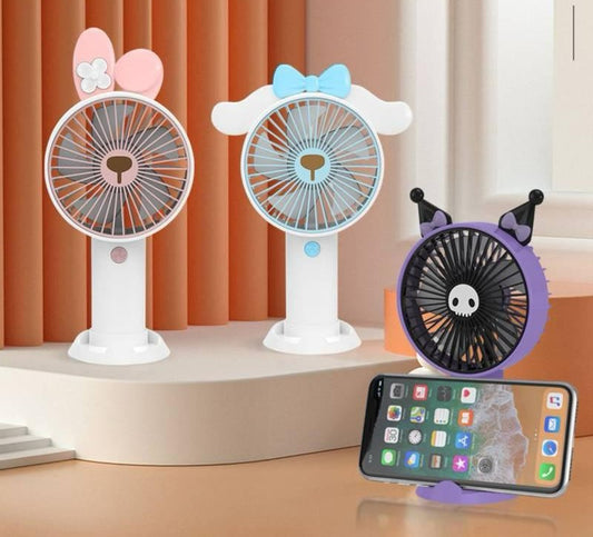 Kawaii USB Hand Fan With Mobile Stand