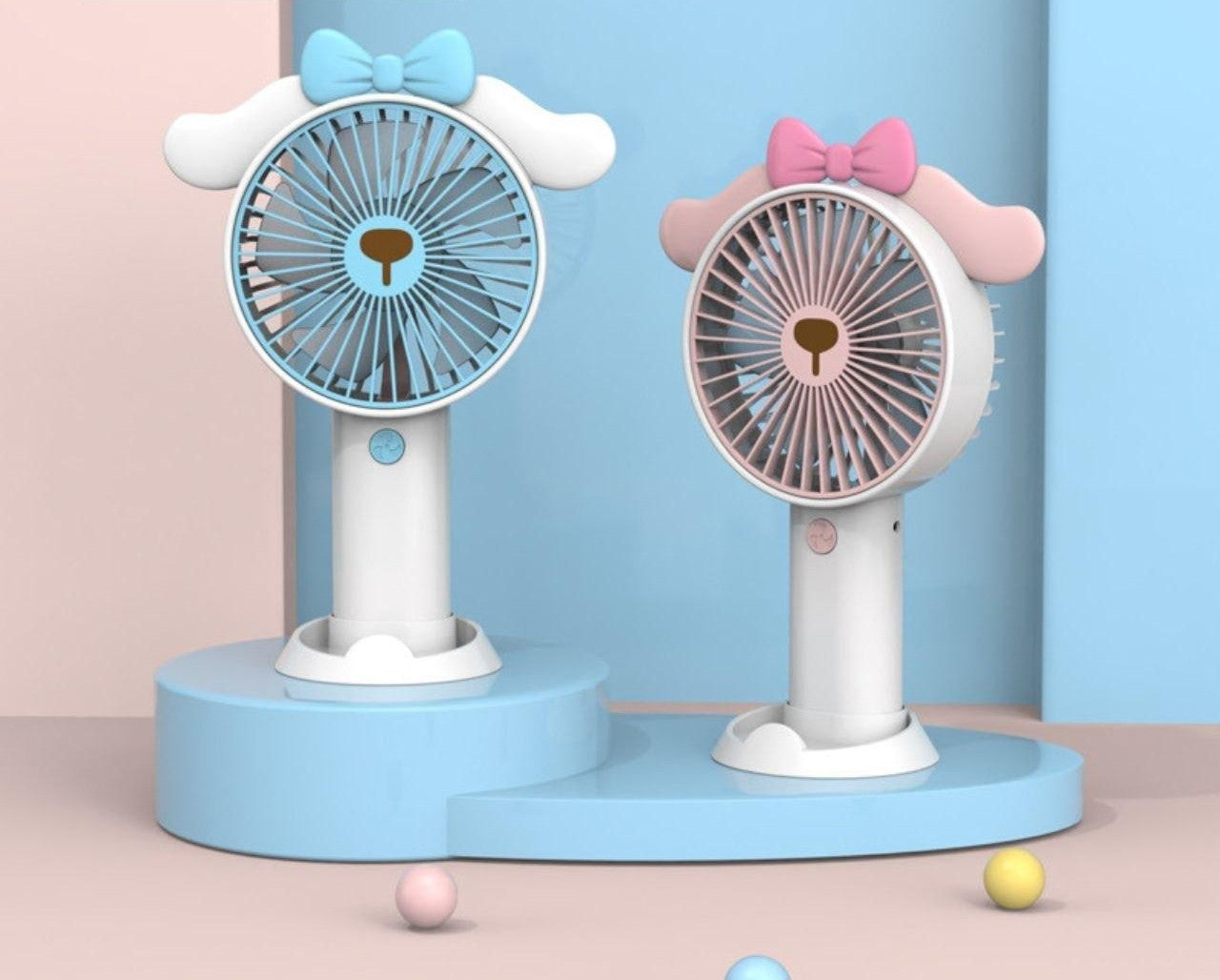 Kawaii USB Hand Fan With Mobile Stand