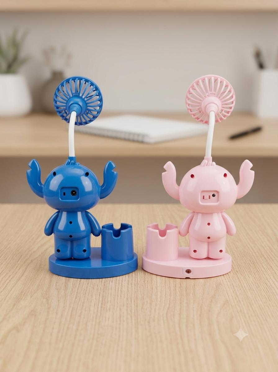 Character Theme Table Fan With Pen Holder