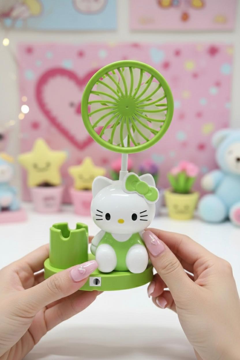 Character Theme Table Fan With Pen Holder